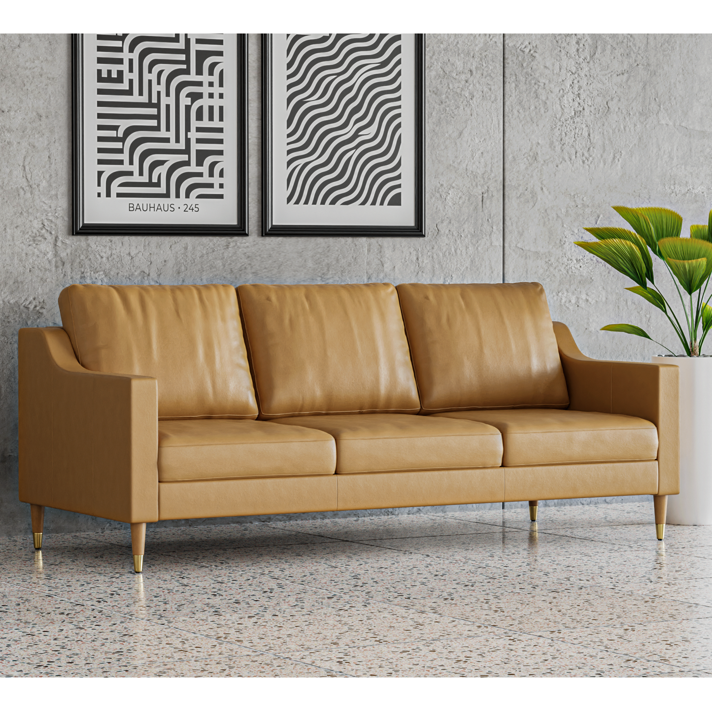 Lore Sofa | 3 Seater Italian Leather Sofa (7 feet)