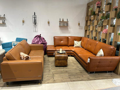 Storage Footstool Leather Ottoman