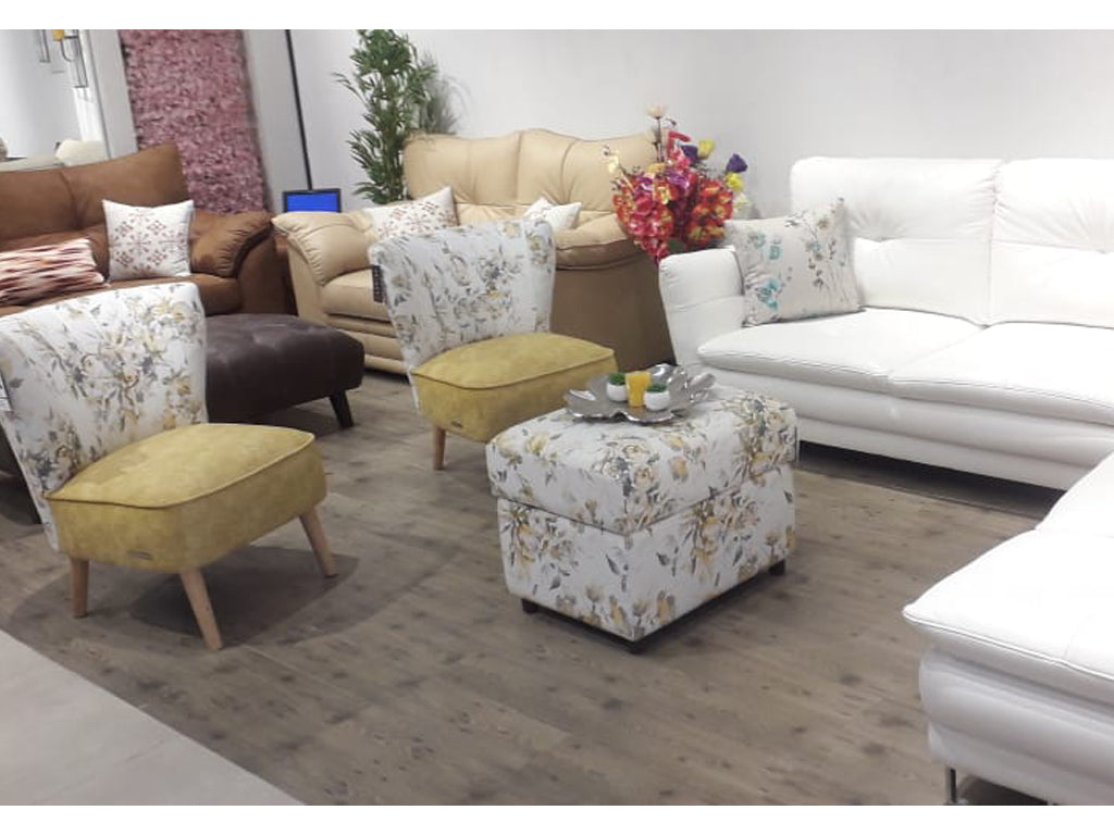 Storage Footstool Fabric Ottoman