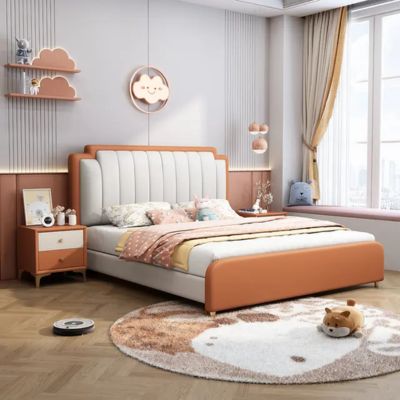 Delta Upholstered Kids Bed Without Storage In Suede