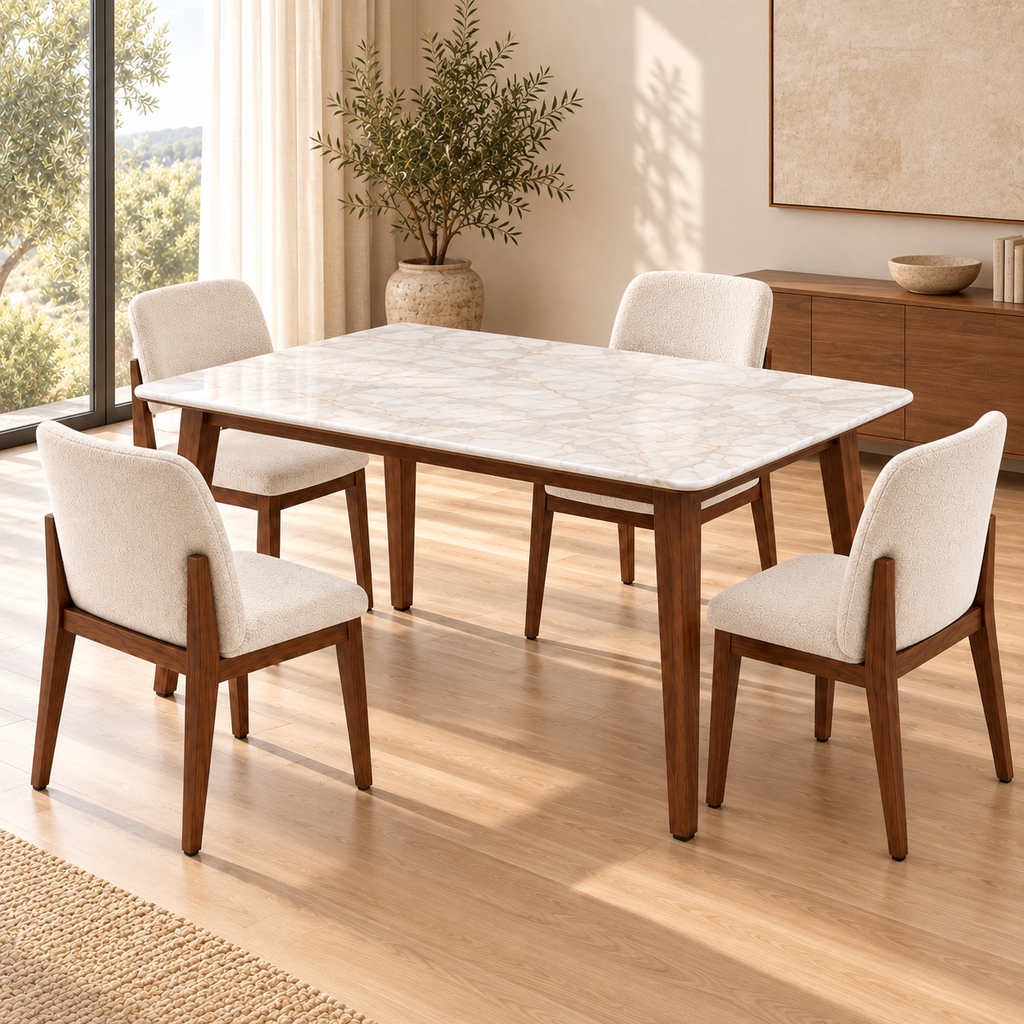 Pranaisha Designs VEGA-4S-WHT-SELENA VEGA-4S-WHT-SELENA-05-WarmOak-Lifestyle.png