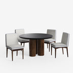 Amor-Lidia Textured Black Dining Table Set with Premium Trimming -  2, 4 & 6 Seater/ All sizes