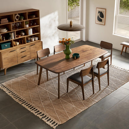 Kosha Dining Table (6 feet) - Solid Teak/Walnut/Oak Wood