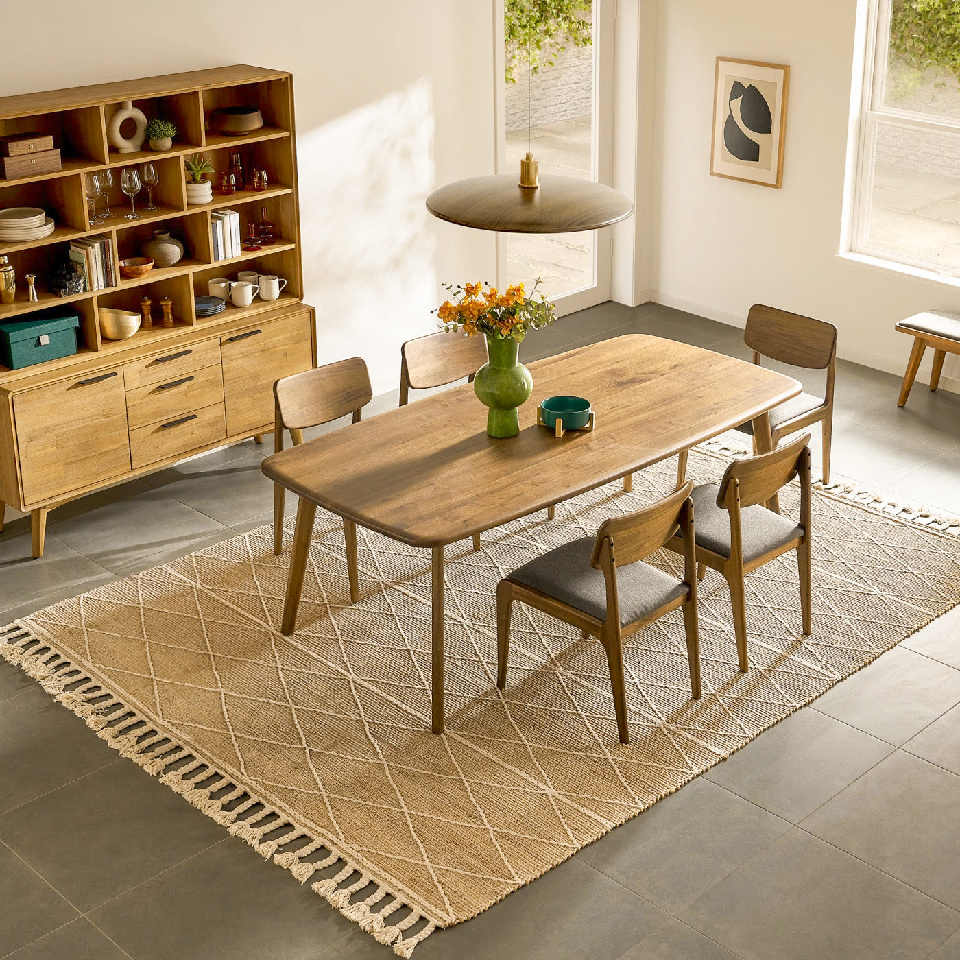 Kosha Dining Table (5 feet) - Solid Teak/Walnut/Oak Wood