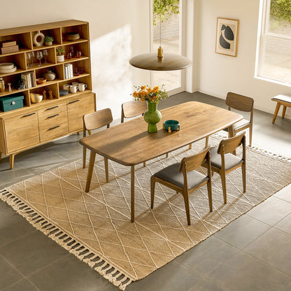 Kosha Dining Table (7 feet) - Solid Teak/Walnut/Oak Wood