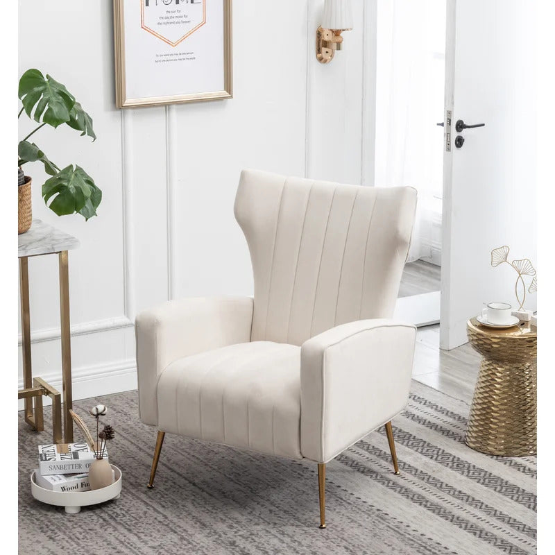 Velvet Majesty Throne Wing Chair