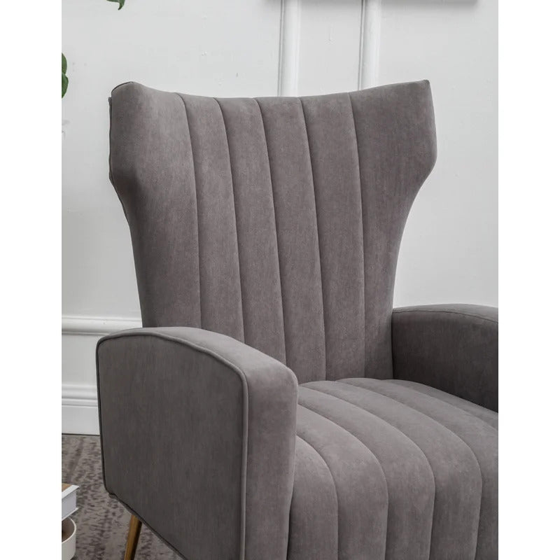 Velvet Majesty Throne Wing Chair
