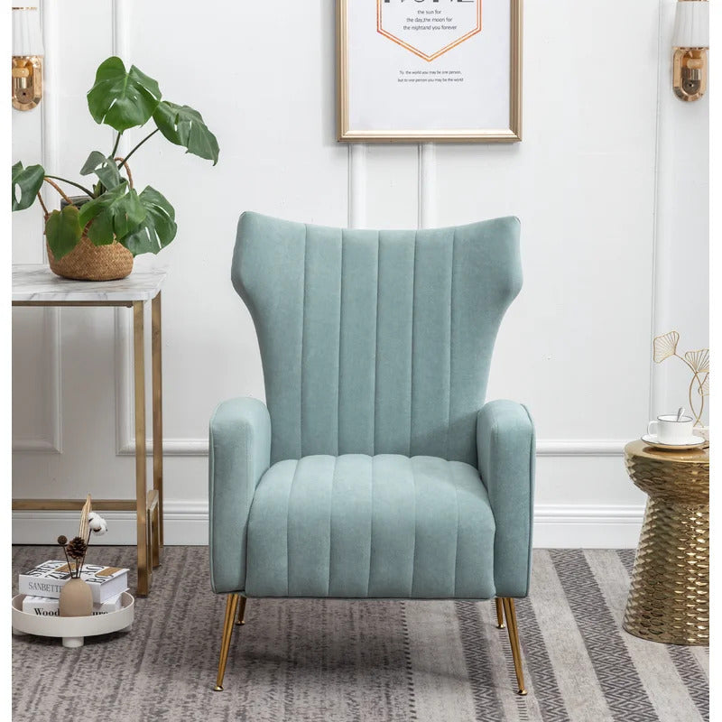 Velvet Majesty Throne Wing Chair