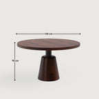 Yukon Luxury Dining Table - Large 130 cm Teak Stained Sheesham