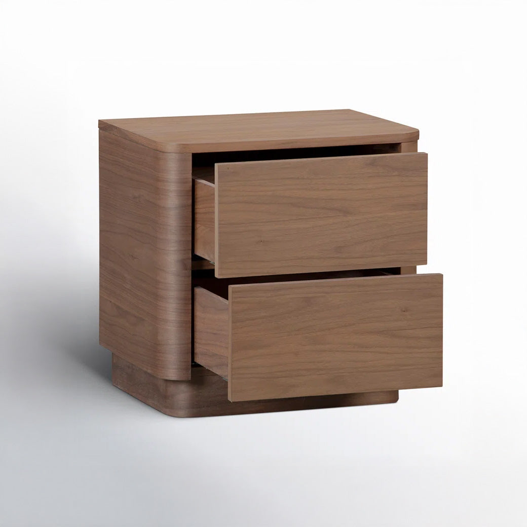 Aari Bedside Table | Solid Walnut/Teak/Oak Wood | 1.5 Feet Length