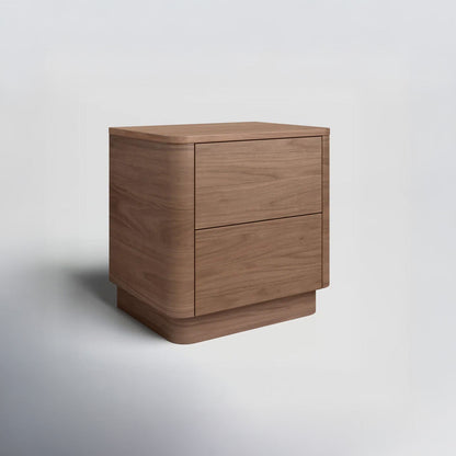 Aari Bedside Table | Solid Walnut/Teak/Oak Wood | 1.5 Feet Length