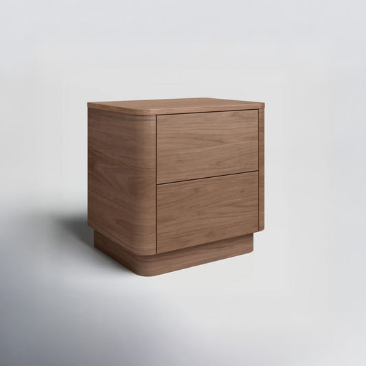 Aari Bedside Table | Solid Walnut/Teak/Oak Wood | 1.5 Feet Length