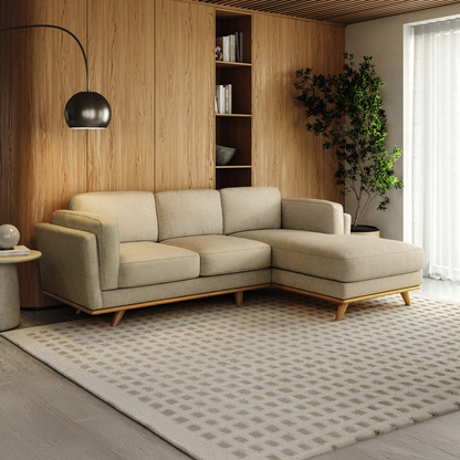 Lumo Sofa | L Shaped Left Sectional | Polyfill Cushions (7.5 feet)