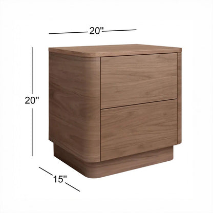 Aari Bedside Table | Solid Walnut/Teak/Oak Wood | 1.5 Feet Length