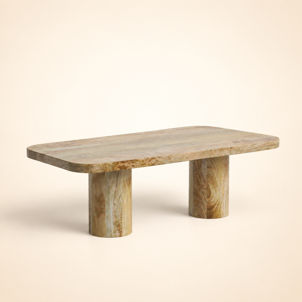 Alba Coffee Table — rear three-quarter construction view