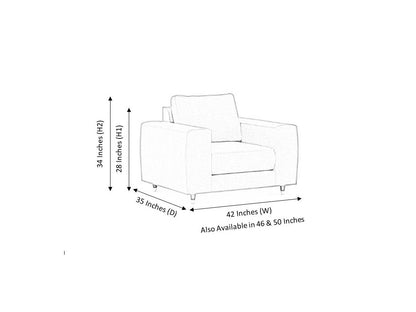Alex 1 Seater Fabric Sofa