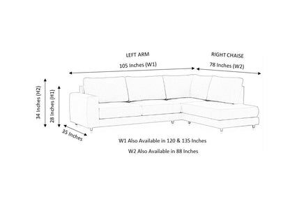 Alex Corner Fabric LHF With Chaise