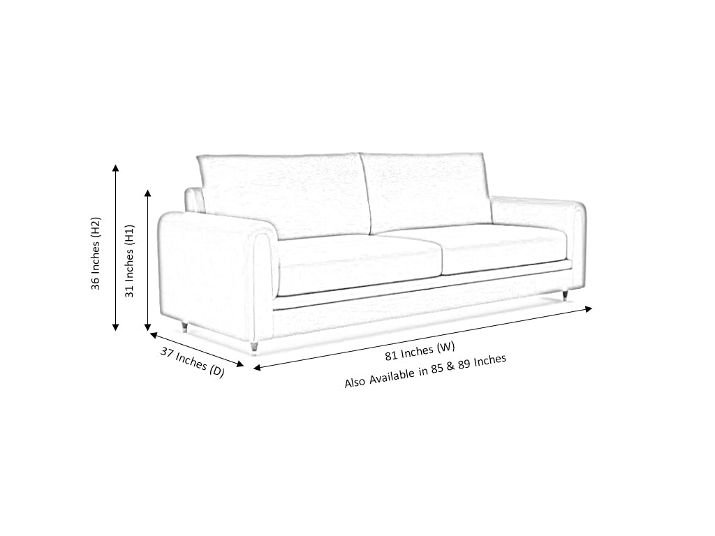 Amber 3 Seater Artificial Leather Sofa