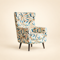Avery Wingback Accent Chair – three-quarter view
