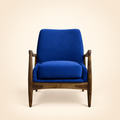 Baden accent chair in deep ocean blue upholstery