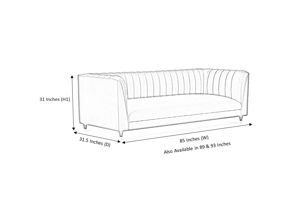 Baxley 3 Seater Artificial Leather Sofa