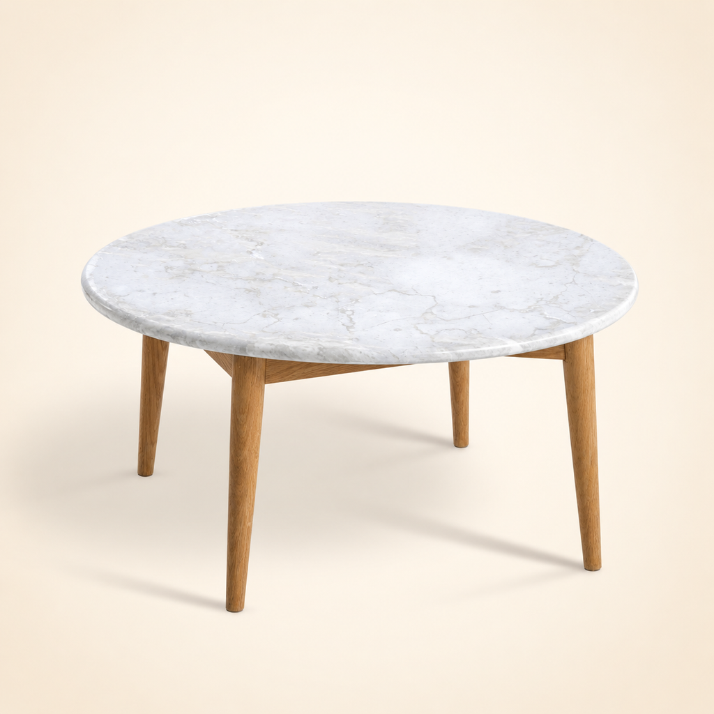 Bear Round Coffee Table - rear three-quarter construction view