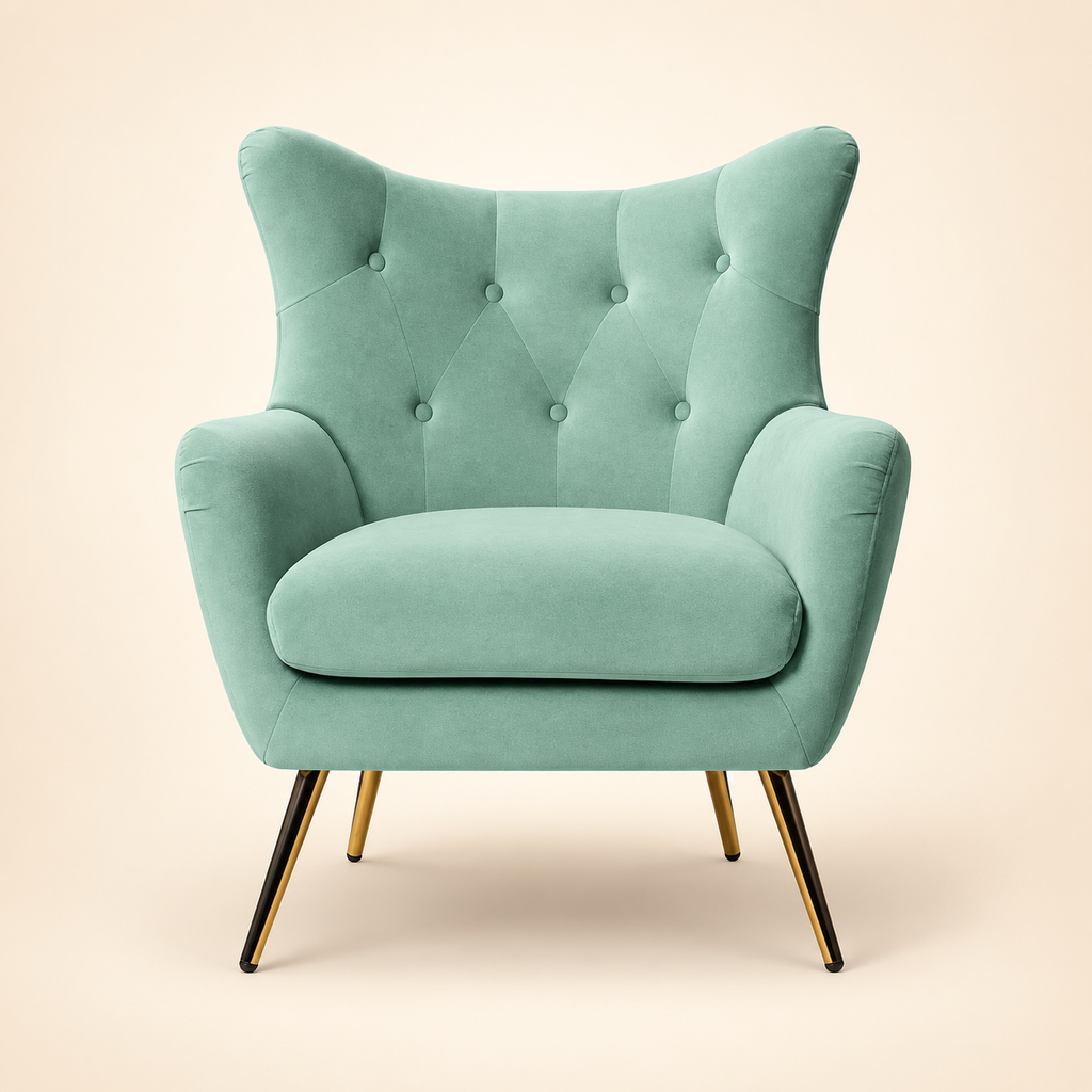Becky Suede Accent Chair catalogue angle 1