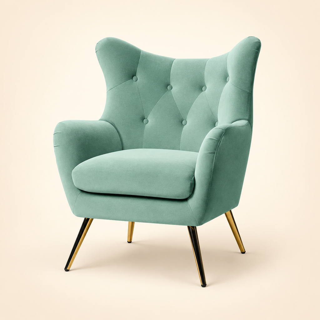 Becky Suede Accent Chair catalogue angle 3