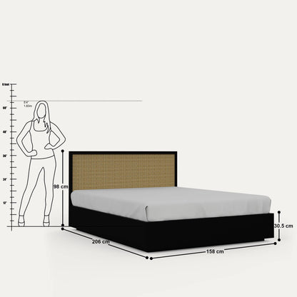 July Solid Wood Hydraulic Storage Bed