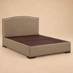 Bianca Fully Upholstered Bed without Storage — warm beige studio view 3