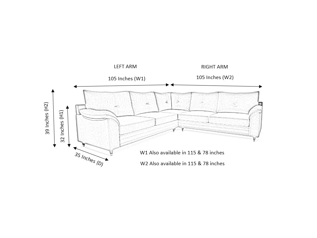 Brooklyn Corner Leather Both Side Arms