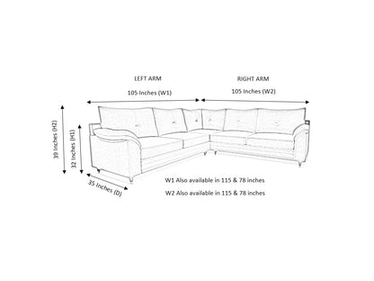 Brooklyn Corner Leather Both Side Arms