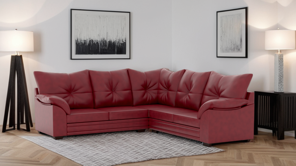 Brooklyn Corner Artificial Leather Both Side Arms