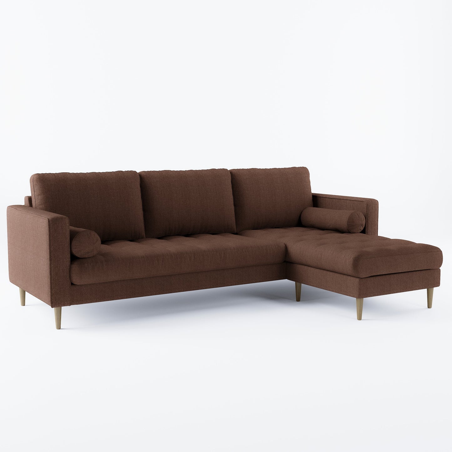 Palo Sofa T | L-Shaped Right Sectional with Chaise (8.25 feet length) | Tufted
