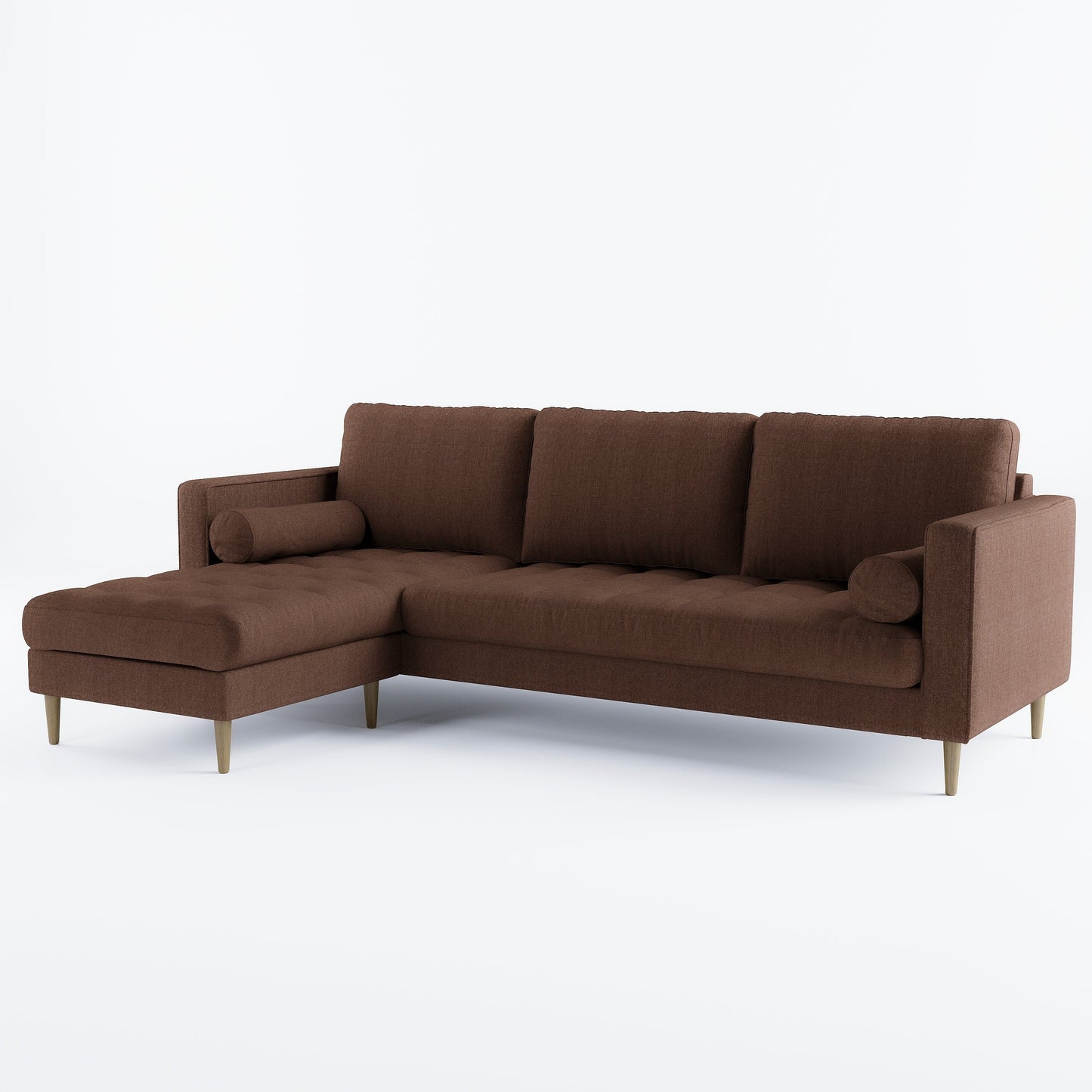 Palo Sofa T | L-Shaped Sectional with Chaise (8.25 feet length) | Tufted