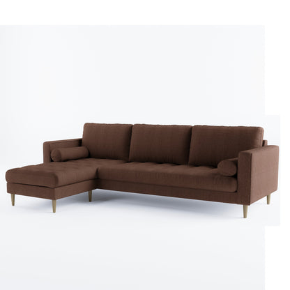 Palo Sofa T | L-Shaped Sectional with Chaise (8.25 feet length) | Tufted