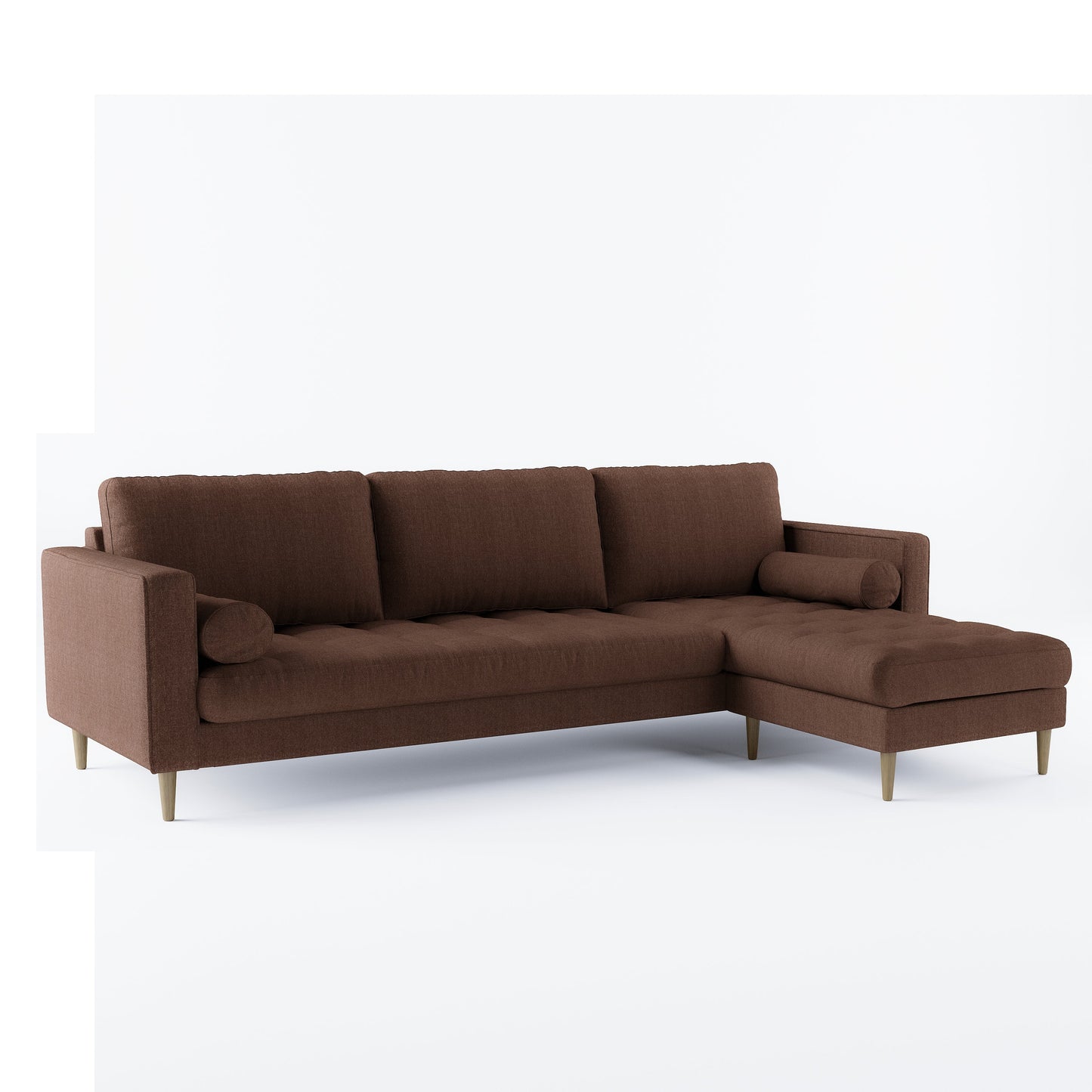 Palo Sofa T | L-Shaped Right Sectional with Chaise (8.25 feet length) | Tufted
