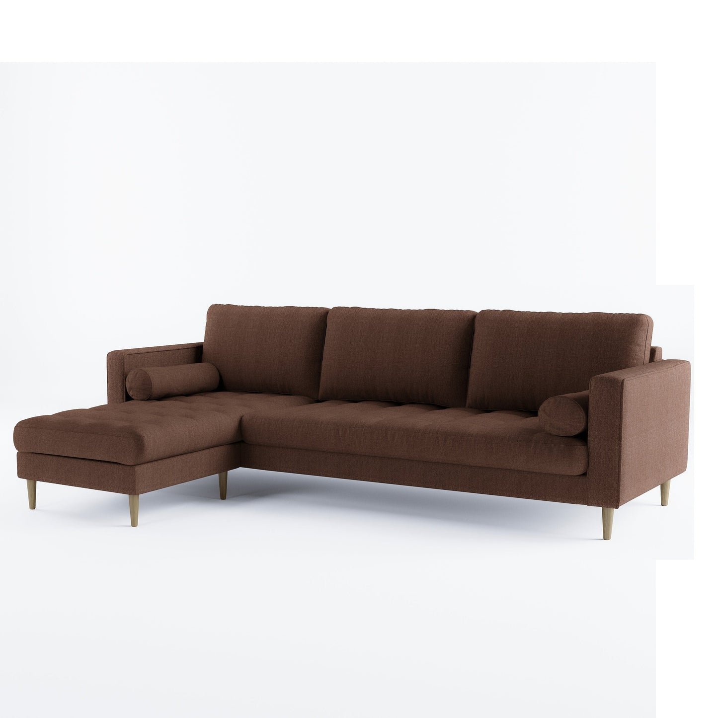 Palo Sofa T | L-Shaped Right Sectional with Chaise (8.25 feet length) | Tufted