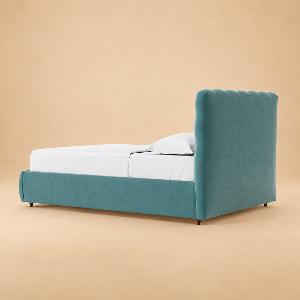Burbage Fully Upholstered Bed without Storage — warm beige studio view 3