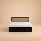 California Hydraulic Storage bed — warm beige studio view 3