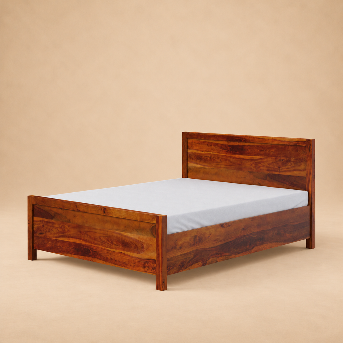 Camino Storage Bed - Sheesham — warm beige studio view 3