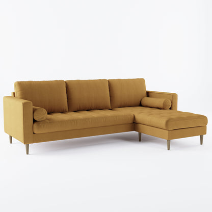 Palo Sofa T | L-Shaped Right Sectional with Chaise (8.25 feet length) | Tufted