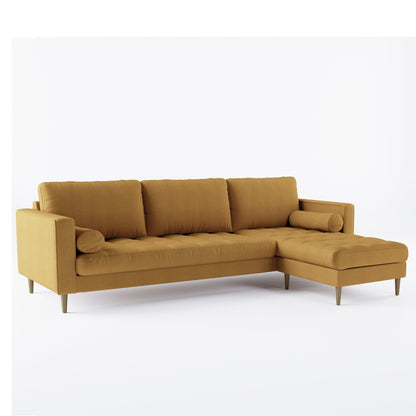 Palo Sofa T | L-Shaped Right Sectional with Chaise (8.25 feet length) | Tufted