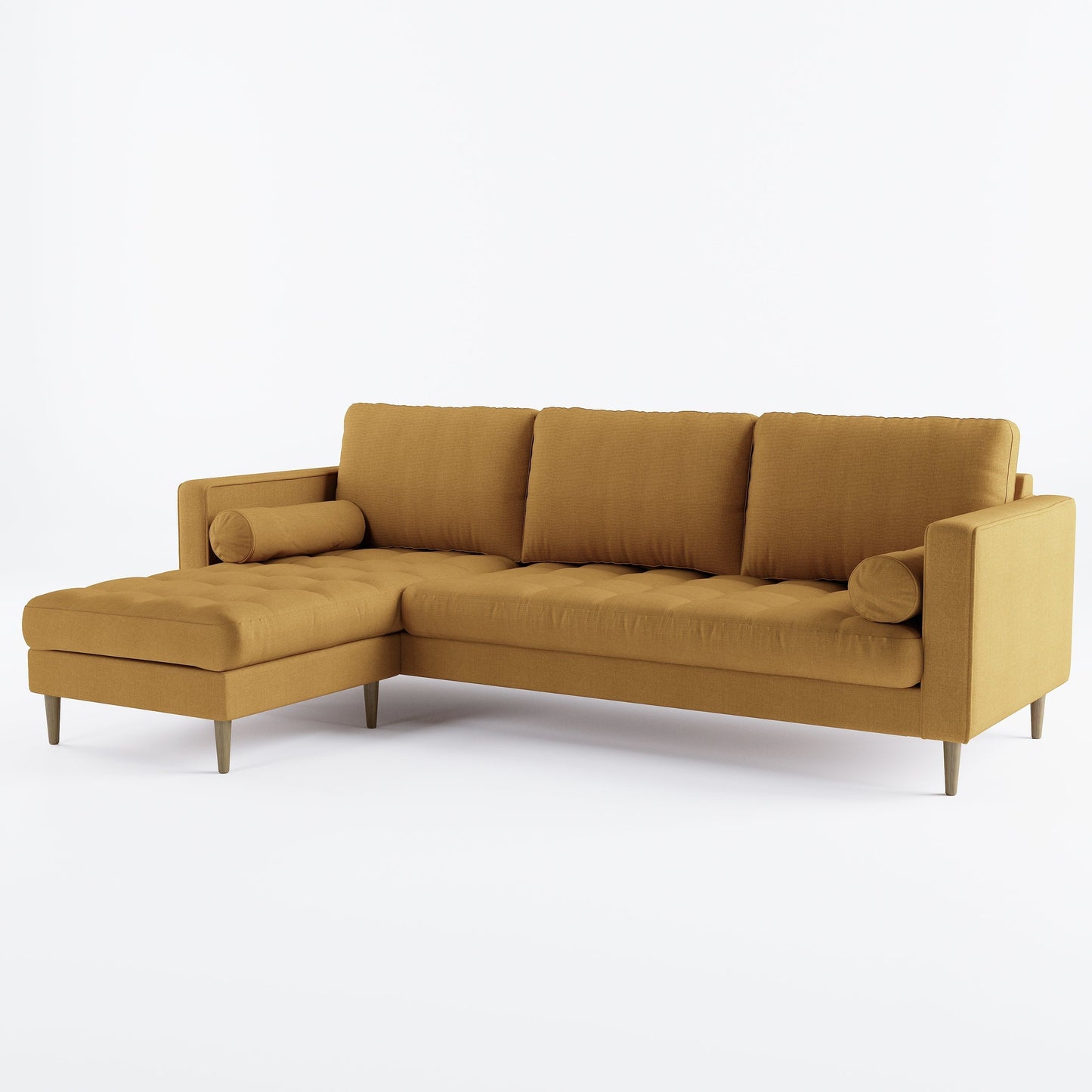Palo Sofa T | L-Shaped Sectional with Chaise (8.25 feet length) | Tufted