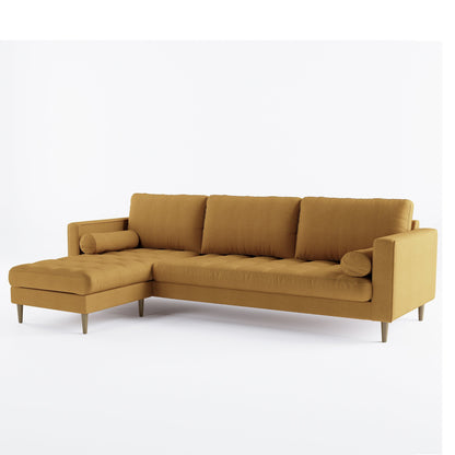 Palo Sofa T | L-Shaped Right Sectional with Chaise (8.25 feet length) | Tufted