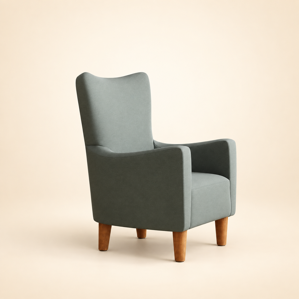 Cassidy Wingback Accent Chair – three-quarter view