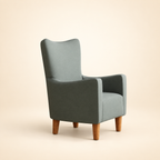 Cassidy Wingback Accent Chair – three-quarter view