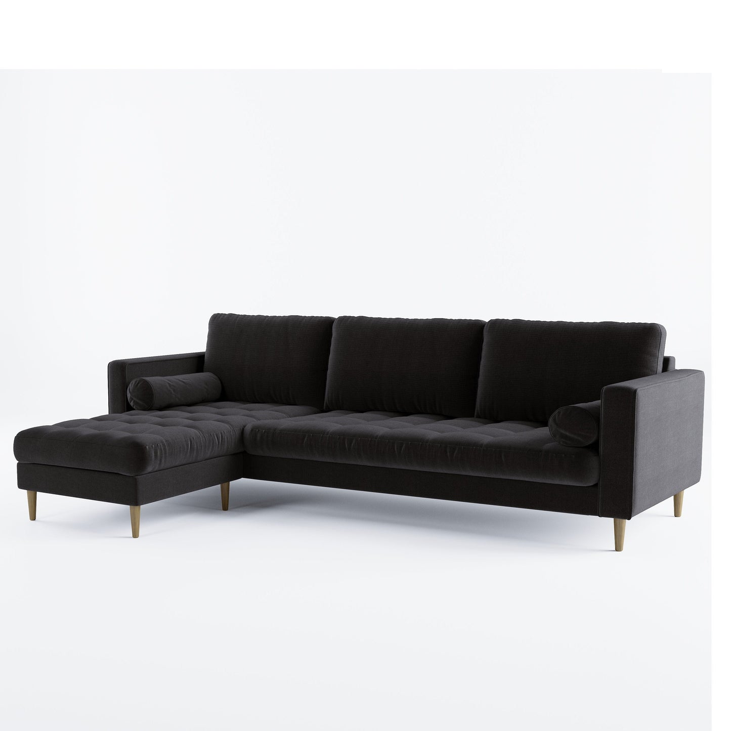Palo Sofa T | L-Shaped Sectional with Chaise (8.25 feet length) | Tufted