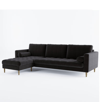Palo Sofa T | L-Shaped Right Sectional with Chaise (8.25 feet length) | Tufted