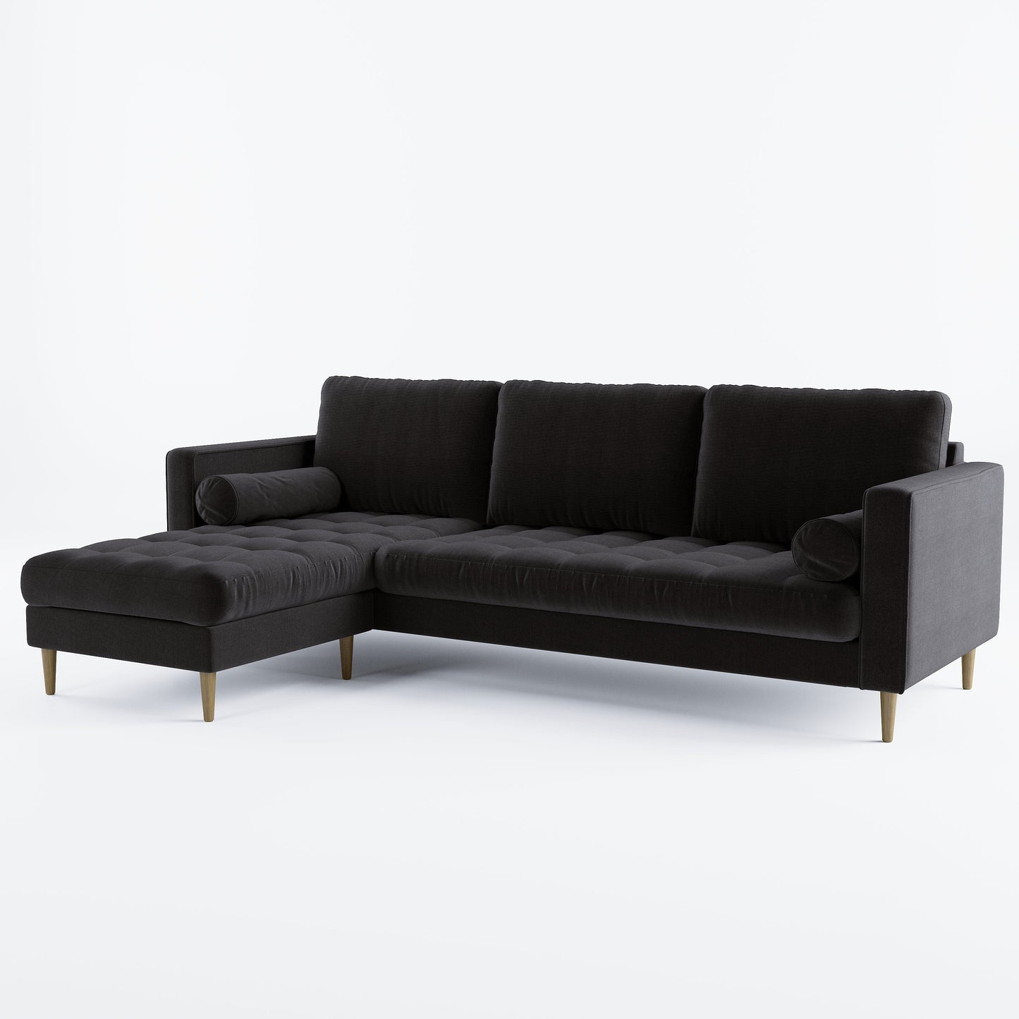 Palo Sofa T | L-Shaped Sectional with Chaise (8.25 feet length) | Tufted